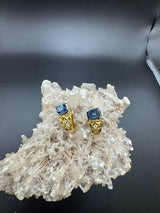 Ausgefallene Ohrringe in 18 Karat Gold mit Saphiren & Brillanten