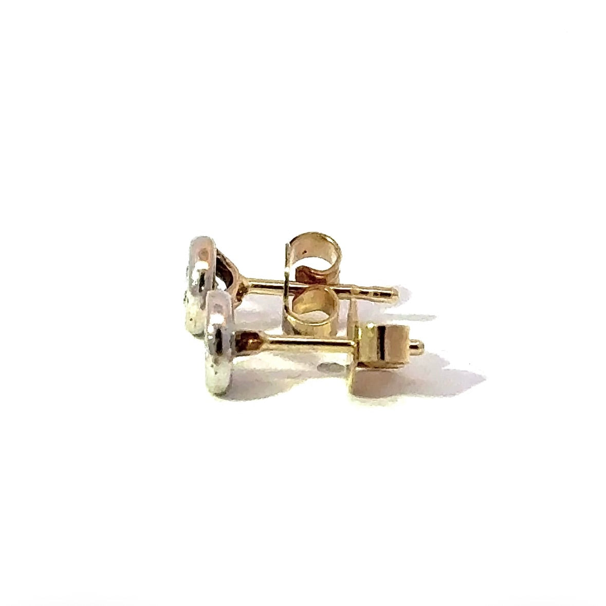 Bicolor Brillantstecker in 14 Karat Gold mit feinen Brillanten