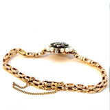 Vintage-Armband in 14 Karat (585) um 1900 mit Diamanten, Emaille & Perlen
