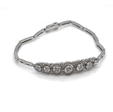 Stilvolles Art-Deco Armband in 14 Karat Weißgold mit feinen Brillanten & Diamanten