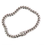 Massives Panzerkettenarmband in 18 Karat Weißgold