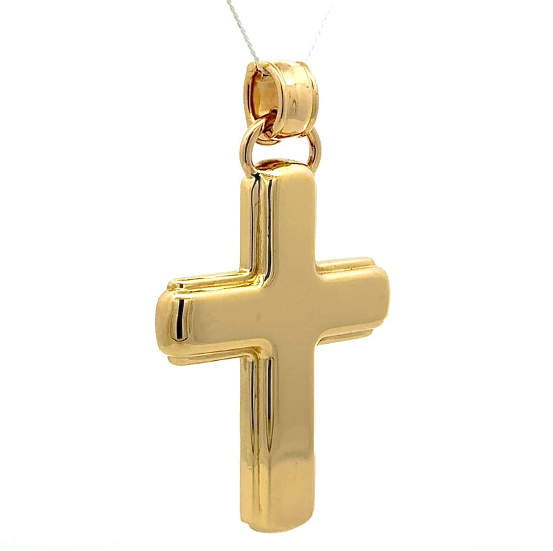 Riesiger Kreuz Anhänger in 18 Karat strahlendem Gelbgold von C'est Laudier
