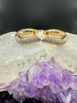 Große Tamara Comolli Signature Drop Hoops Pavé Creolen in 18 Karat Rosegold