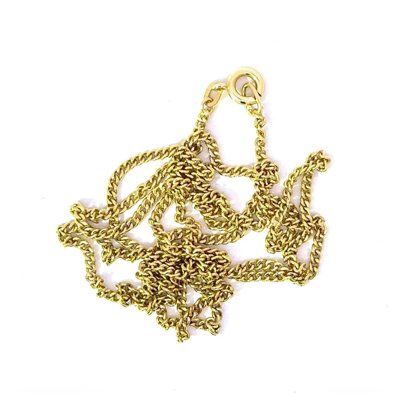 Elegante Panzerkette in 14 Karat Gelbgold mit Federring