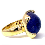 Beeindruckender Ring in 14 Karat Gelbgold mit feinen Tansanit & Brillanten