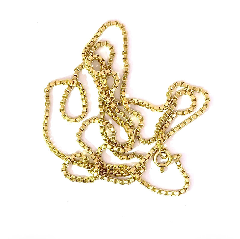 Lange Venezianerkette in 14 Karat Gelbgold mit Federring