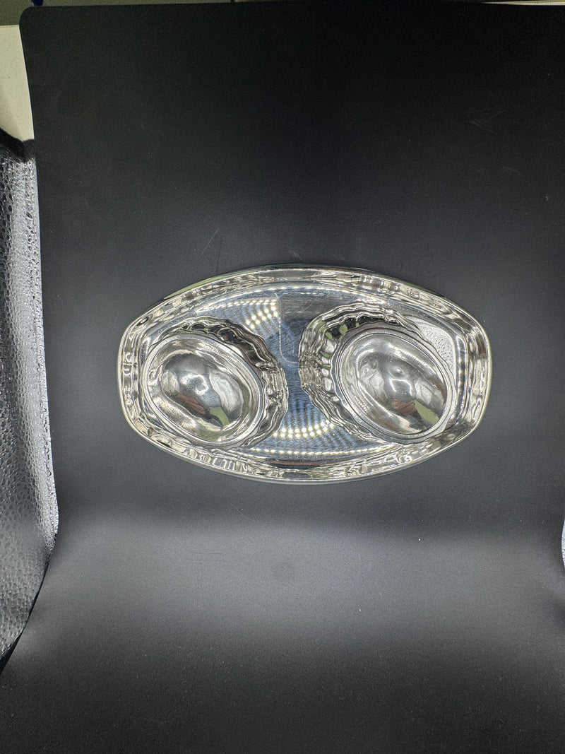 Stilvolles Salz- & Pfeffer-Service mit Tablett – in 835er Silber