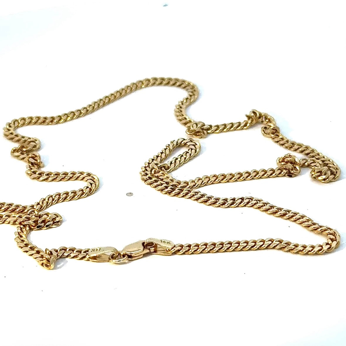 Elegante Panzerkette in 14 Karat Gelbgold mit Karabinerverschluss
