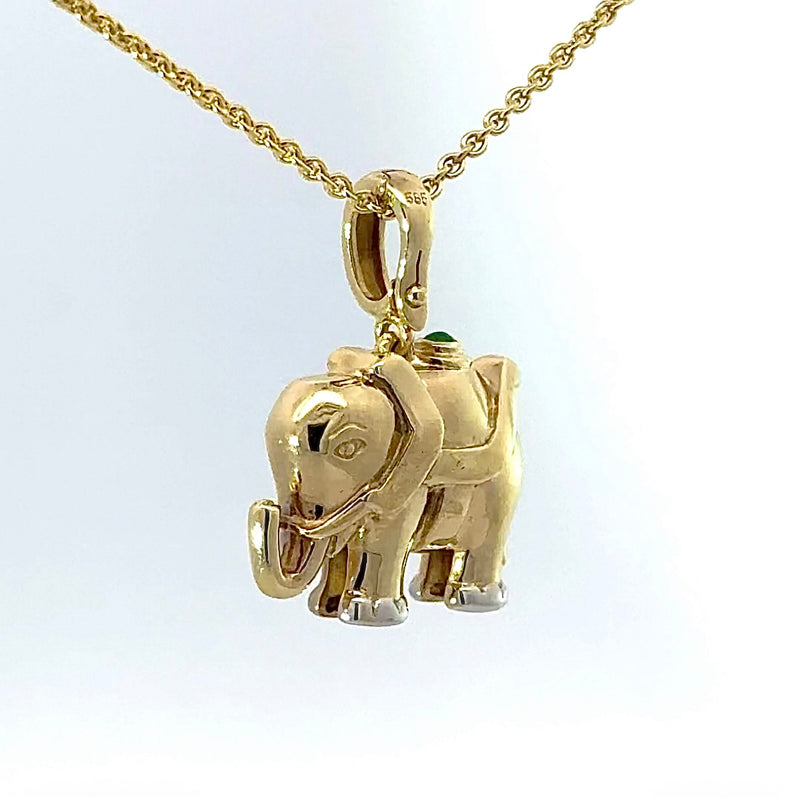 Eleganter Wendeanhänger in 14 Karat Gelbgold – feine Edelsteine & Brillanten