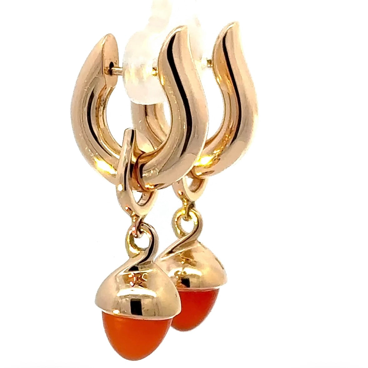Tamara Comolli Signature Hoop Ohrringe in 18 Karat Roségold mit Karneol-Einhängern
