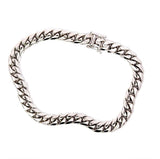 Massives Panzerkettenarmband in 18 Karat Weißgold