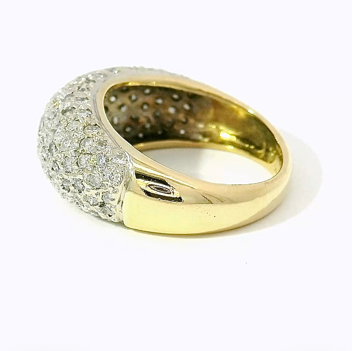 Wirkungsvoller Bicolor-Ring in 18 Karat Gelb- und Weißgold mit Brillanten