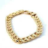 Breites Panzerketten-Armband in 18 Karat (750) Gelbgold mit Karabiner