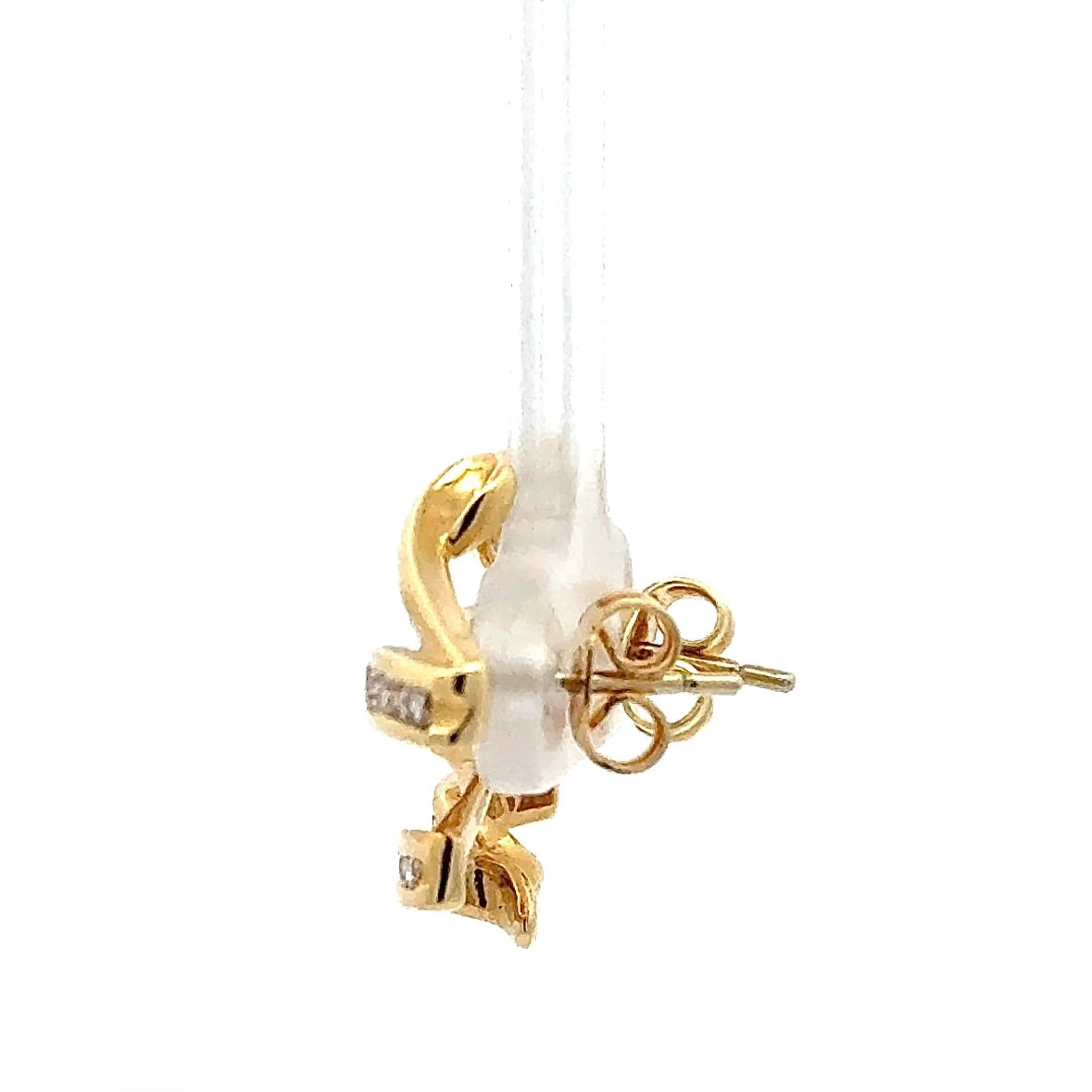 Elegant earrings in 18 carat yellow gold with fine brilliant-cut diamonds
