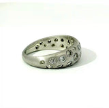 Edler Sternenhimmel-Ring in 14 Karat Weißgold mit Brillanten