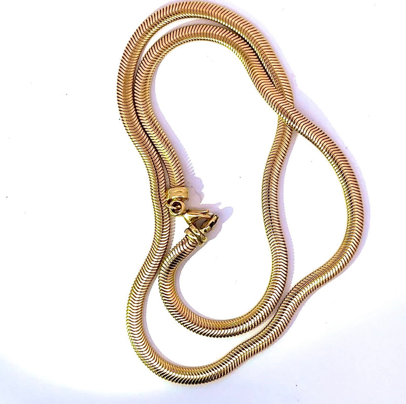 Edle Fischgräten Halskette in 18 Karat Gelbgold mit Karabiner