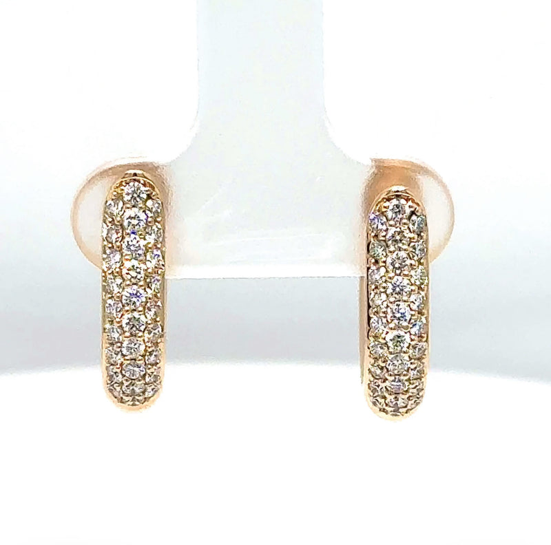 Große Tamara Comolli Signature Drop Hoops Pavé Creolen in 18 Karat Rosegold