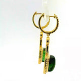 Hängende Ohrringe in 18 Karat Gelbgold mit Brillanten, Diamanten & Turmalinen