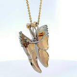 Schmetterling-Anhänger in 14 Karat Gelb- & Weißgold mit Diamanten & Brillanten