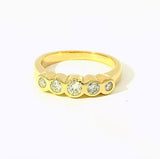 Massiver Halbmemory Ring in 14 Karat Gelbgold mit feinen Brillanten