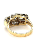 Eindrucksvoller Vintage Ring in 18 Karat Gold mit 3 riesigen Brillanten - Handarbeit