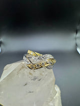 Ausgefallenes Ring-Duo in 14 Karat Gelb- & Weißgold mit Diamanten
