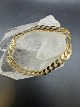 Massives Panzerketten-Armband in 14 Karat Gelbgold mit Karabiner