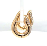 Große Tamara Comolli Signature Drop Hoops Pavé Creolen in 18 Karat Rosegold