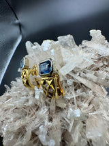 Ausgefallene Ohrringe in 18 Karat Gold mit Saphiren & Brillanten