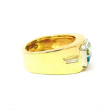 Hochwertiger Ring in 18 Karat Gelbgold mit Aquamarin & Diamanten