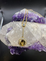 Besonderes Collier in 18 Karat Gelbgold mit gelben Tansanit & Brillanten