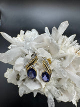 Elegante Ohrringe in 14 Karat (585) Gelbgold mit Tansaniten & Brillanten