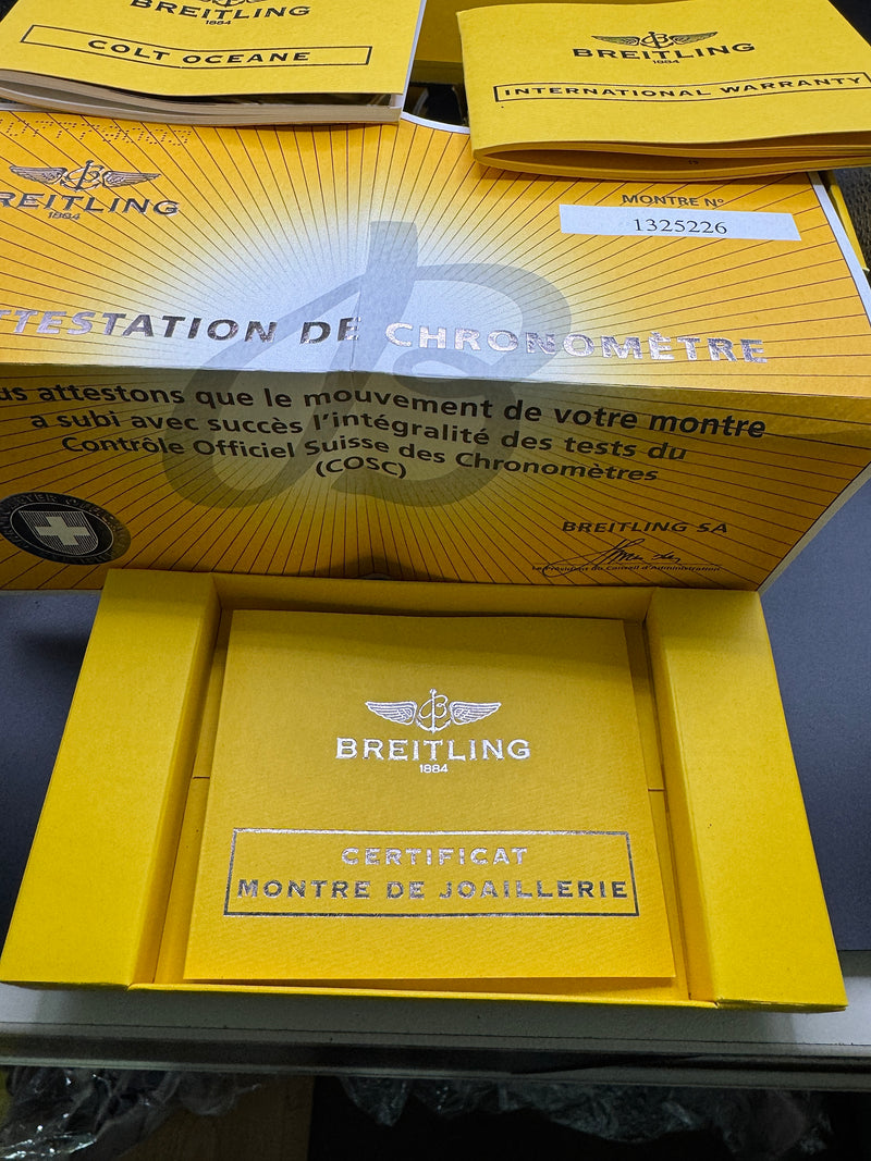 Elegante Breitling Colt Ocean Damenuhr mit Diamantlünette – Full Set, neuwertig