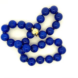 Edle Lapis Lazuli Halskette mit 14 Karat Gelbgold Kugelschloss