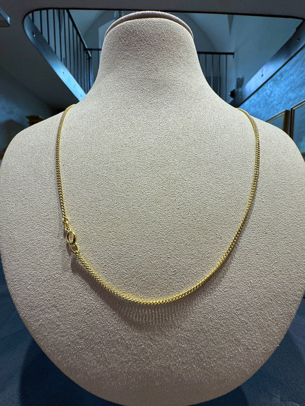 Elegante Panzerkette in 14 Karat Gelbgold mit Federring