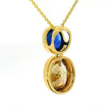 Edler Anhänger in 18 Karat Gelbgold mit hochfeinem Saphir & Fancy Brillant