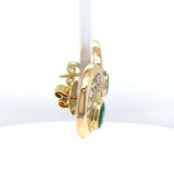 Handgefertigte Ohrstecker in 18 Karat Gelbgold mit feinen Smaragden & Brillanten