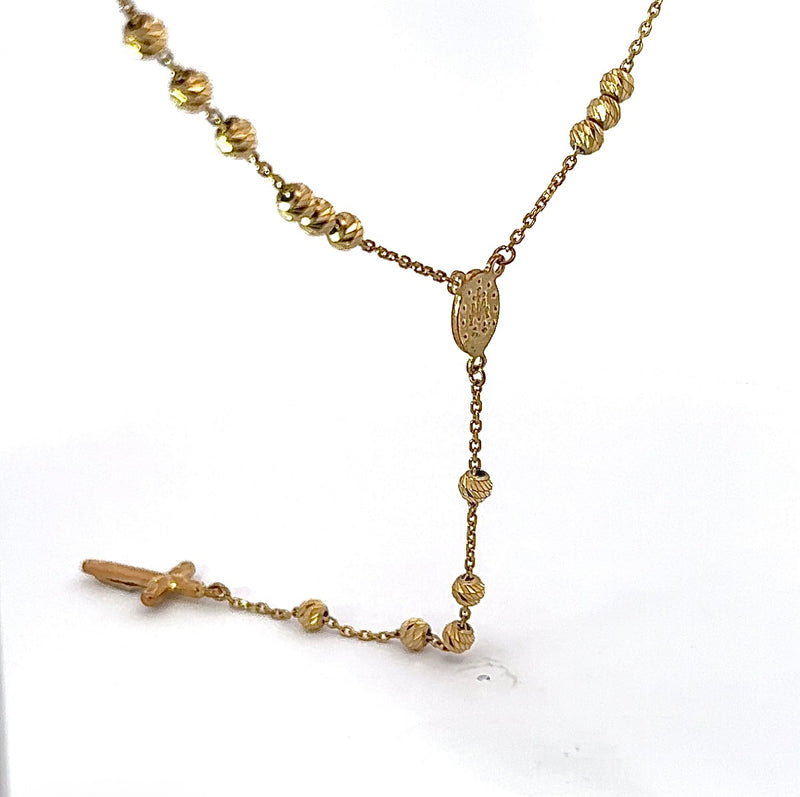 Zeitloser Rosenkranz in 14 Karat (585) Gelbgold mit Madonna & Jesus