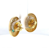Handgefertigte Ohrstecker in 18 Karat Gelbgold mit feinen Smaragden & Brillanten