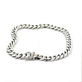 Massives Panzerarmband in 18 Karat (750) Weißgold mit Kastenschloss