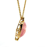 Eleganter Anhänger in 14 Karat Gelbgold mit rosa Morganit & Brillanten