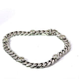 Zeitloses Panzerarmband in 14 Karat (585) Weißgold mit Brillanten