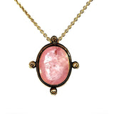 Eleganter Anhänger in 14 Karat Gelbgold mit rosa Morganit & Brillanten