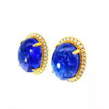 Edle Ohrringe in 18 Karat Gelbgold mit hochfeinen Tansaniten und Brillanten