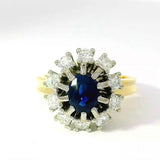 Hochwertiger Ring in 18 Karat Gelb- & Weißgold mit Saphir & Brillanten