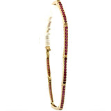 Elegantes Armband in 14 Karat Gelbgold mit rosa Saphiren & Rubinen