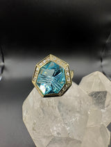 Ausgefallener Ring in 14 Karat Gelbgold mit leuchtendem Topas & Brillanten