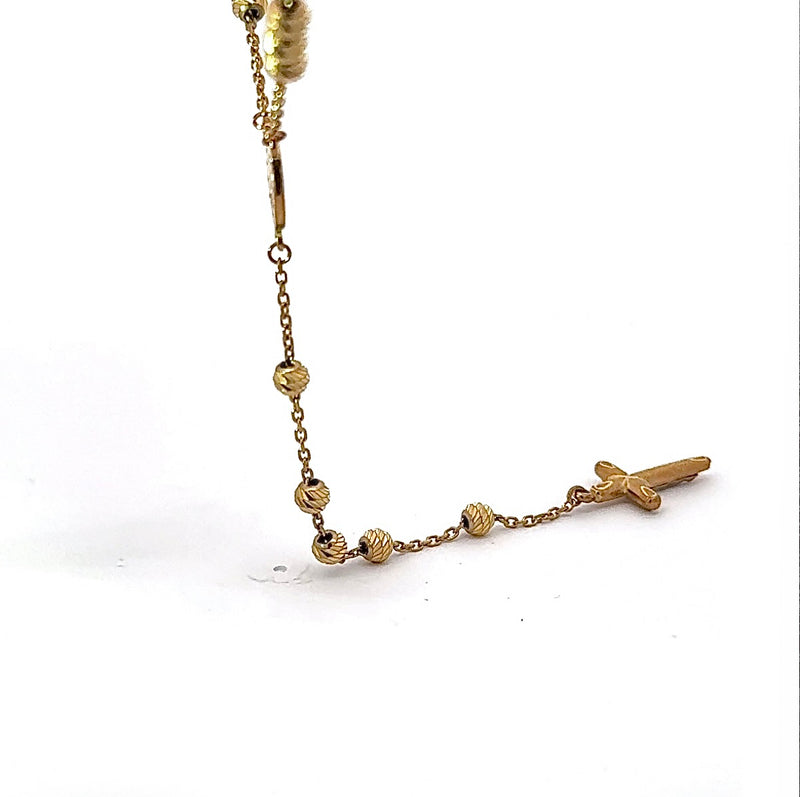 Zeitloser Rosenkranz in 14 Karat (585) Gelbgold mit Madonna & Jesus