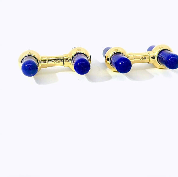 Manschettenknöpfe in 18 Karat Gelbgold – Edelsteineinsätze aus Onyx, Lapis Lazuli & Malachit