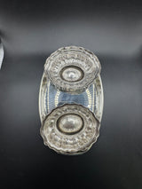 Stilvolles Salz- & Pfeffer-Service mit Tablett – in 835er Silber